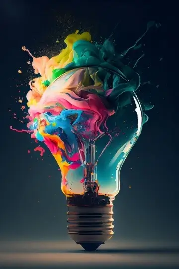 Creative Light Bulb Glowing Colours