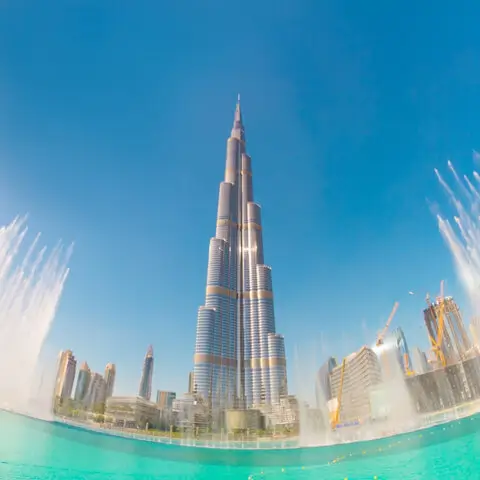 Burj Khalifa View From Below Dancing Fountain Dubai