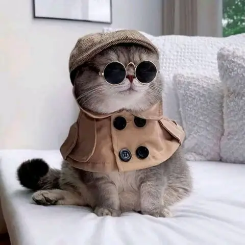 Model Cat In Fancy Costume For Digital Marketing