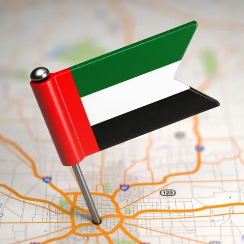 UAE Flag Pinned On Maps